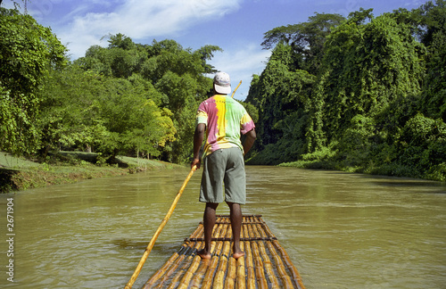 raft captain on calm river