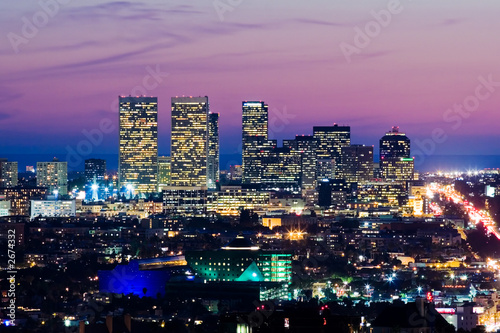 los angeles skyline at dusk. view of century city #2674332