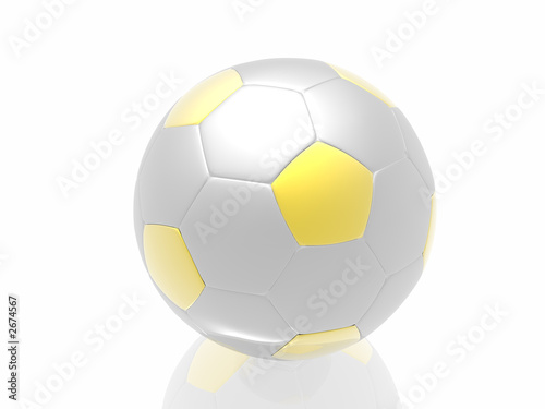 silver soccer ball isolated in white background