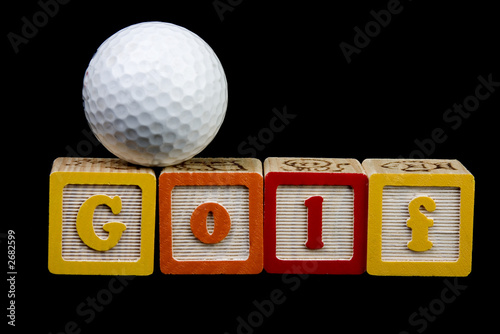 golf ball and spelled out