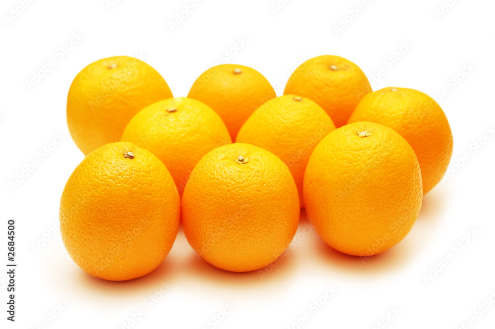 oranges arranged in rows and isolated on white oranges arranged in rows and isolated on white