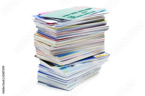 stack of credit cards (isolated on white)