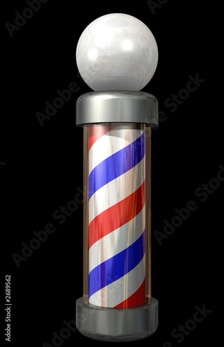 barber pole on black