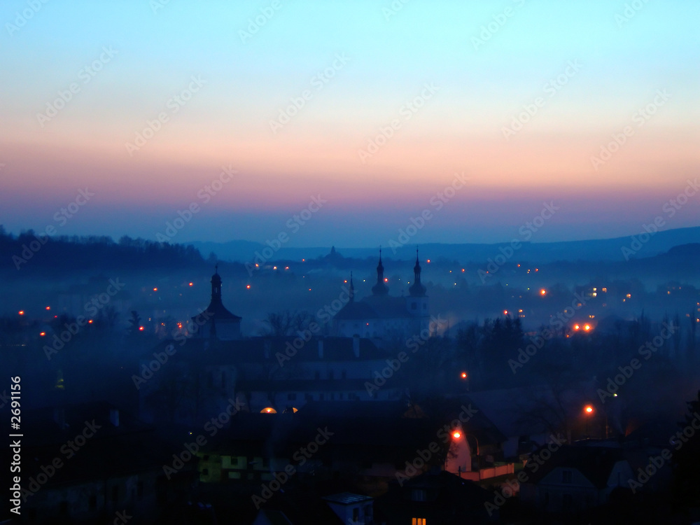 sleeping town with pollution