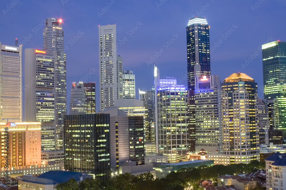 singapore cityscape at dusk