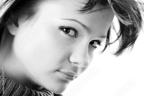 woman on white background photo