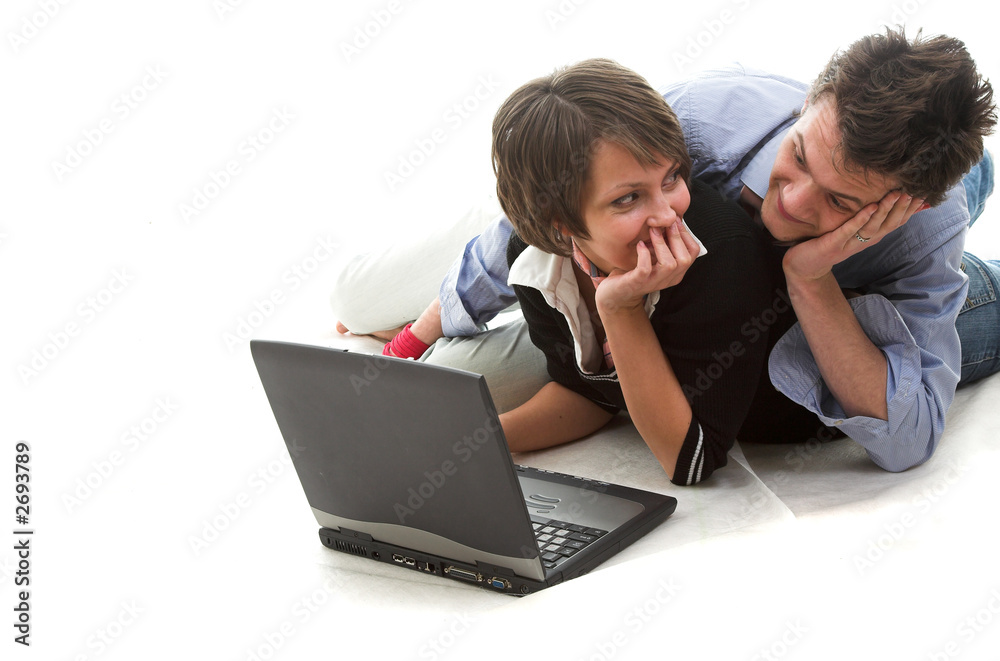 boy and girl with laptop