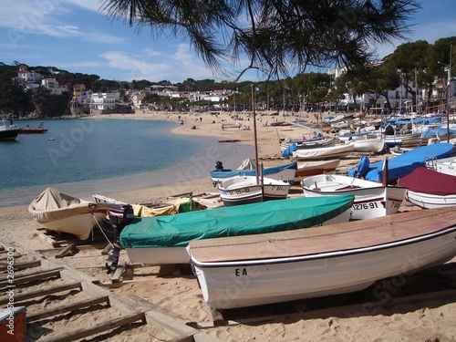 boats on llafranc beach