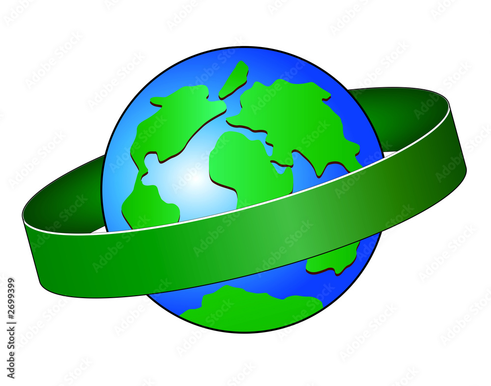 Obraz premium globe with green ring