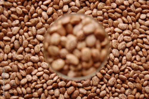 beans in glass out of focus