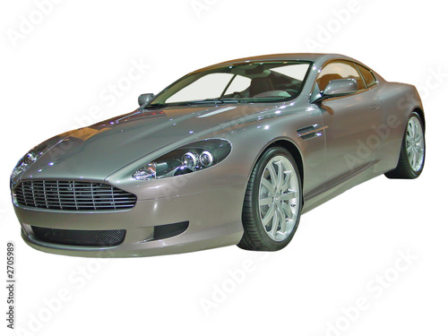 silver sports car isolated