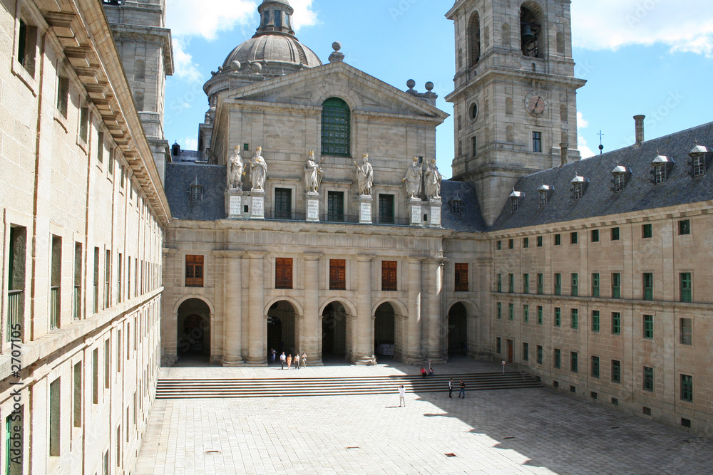 the royal monastery el escorial, spain. the courtyard of the kin