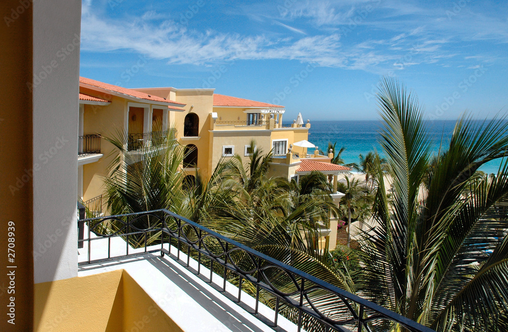 view from balcony at a resort in cabo san lucas, m