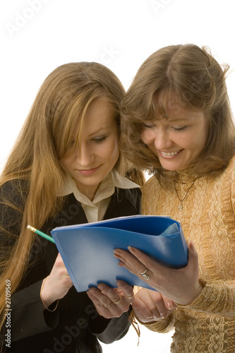 women with folder
