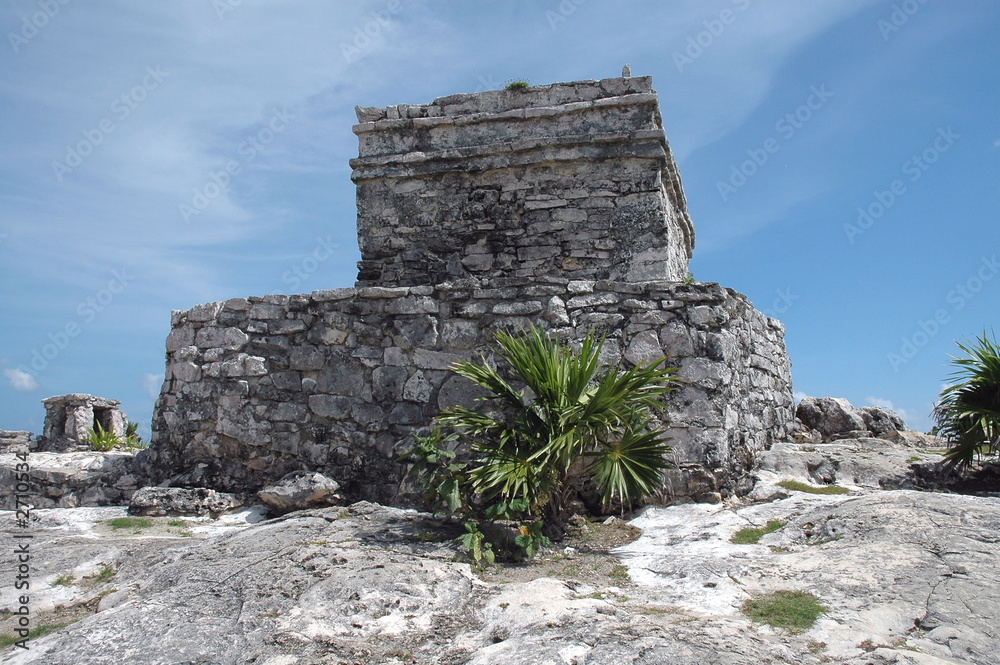 temple at ruins in tulum, mexico