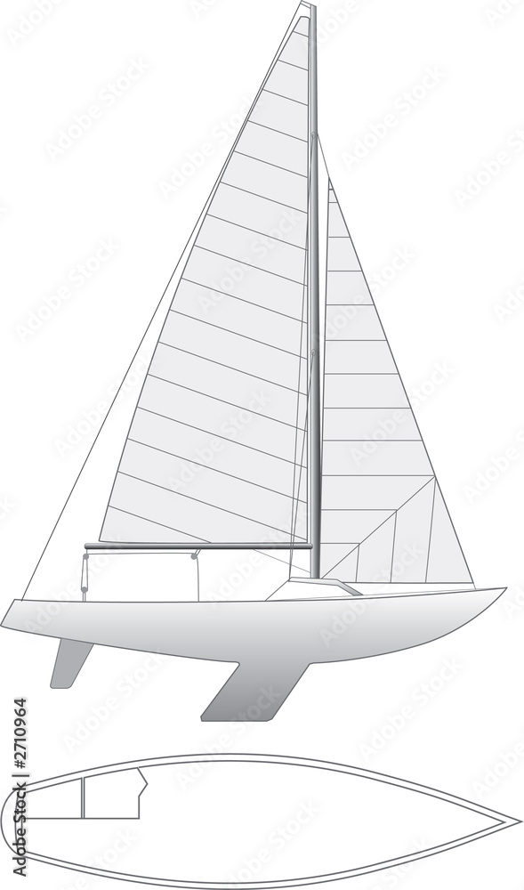 sail boat technical illustration