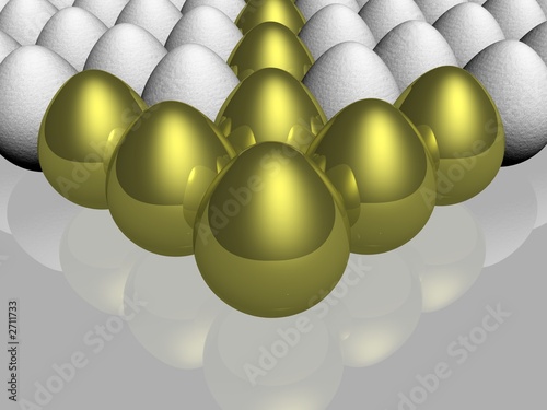 the gold egg among of some ...