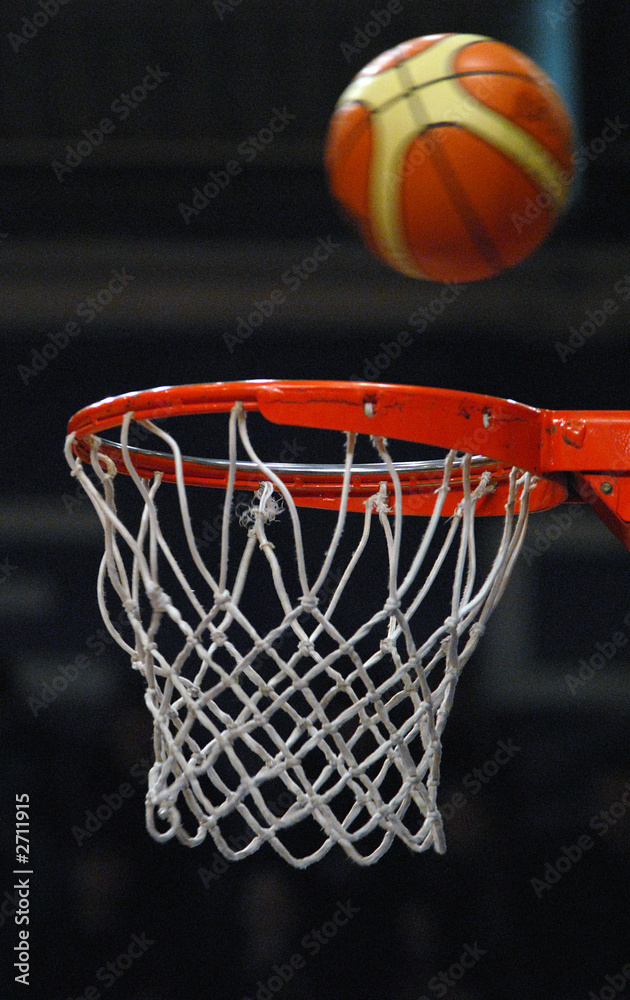 the ball flies to a basketball basket