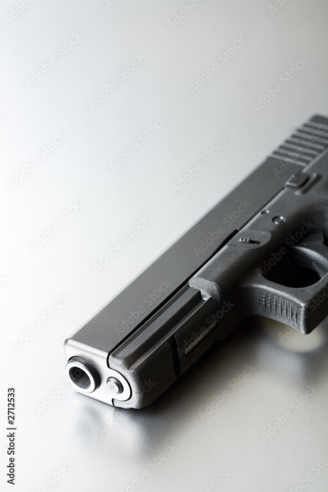 gun on brushed steel gun on brushed steel