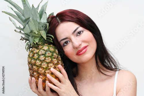 woman with pineapple