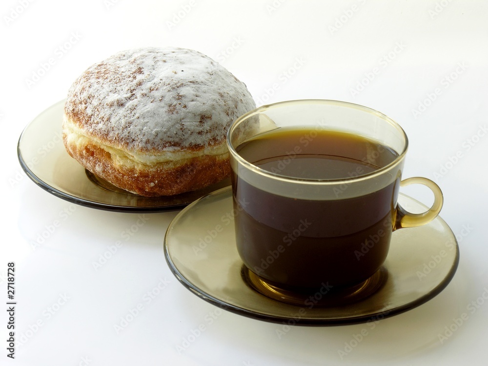 a cup of coffee and doughnut a cup of coffee and doughnut