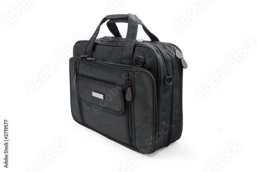 black business suitcase - isolated