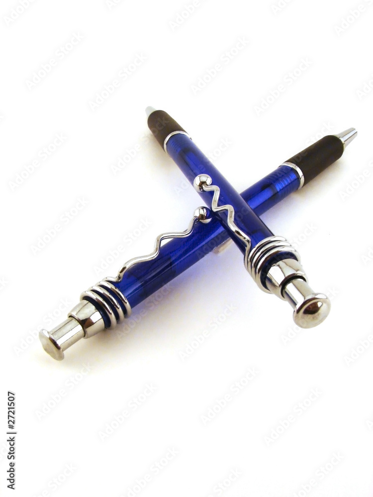 two blue pens two blue pens