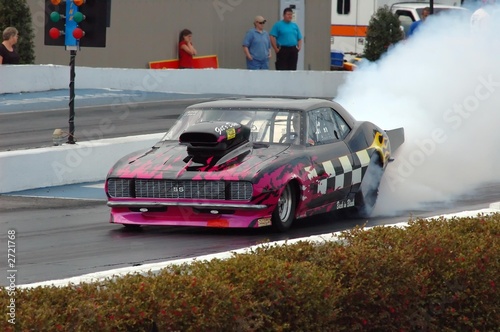 burning off rubber prior to the race