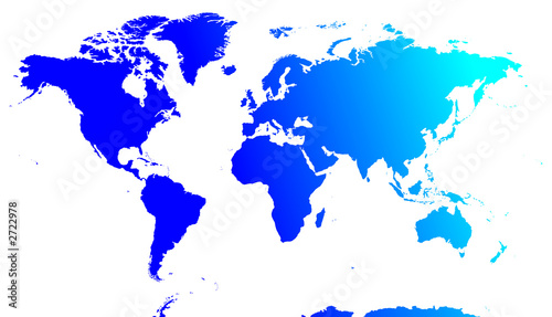 Fototapeta Naklejka Na Ścianę i Meble -  blue world map vector