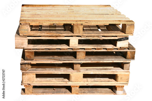 a stack of wooden pallets