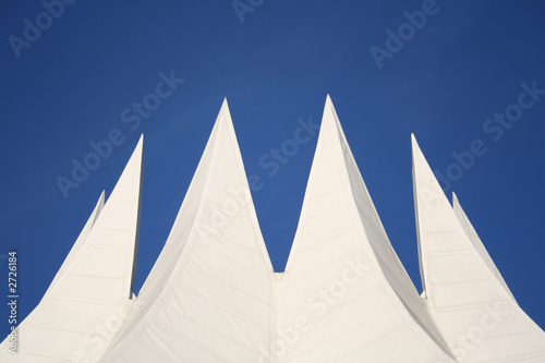 roof of building structure on blue sky
