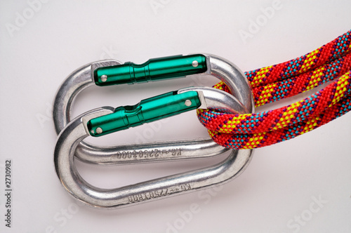 mountaineering: doubled oval aluminium carabiners photo