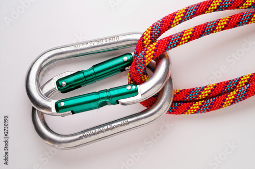 mountaineering: doubled oval aluminium carabiners