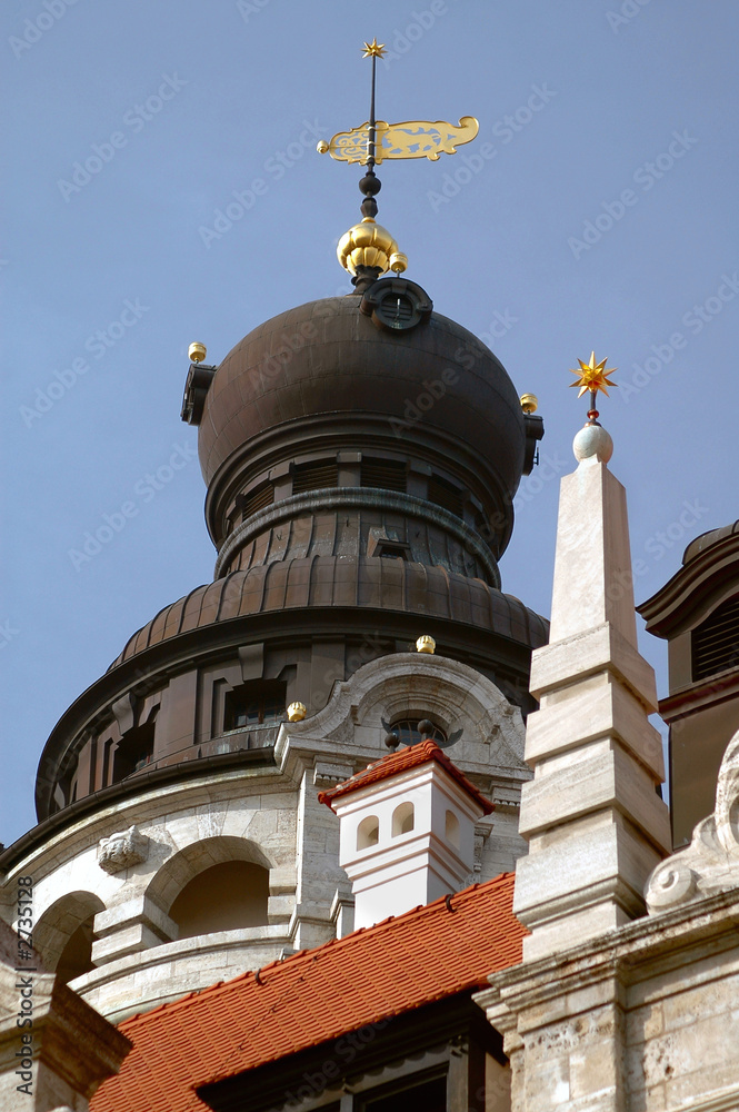 city hall dome in leipzig, germany