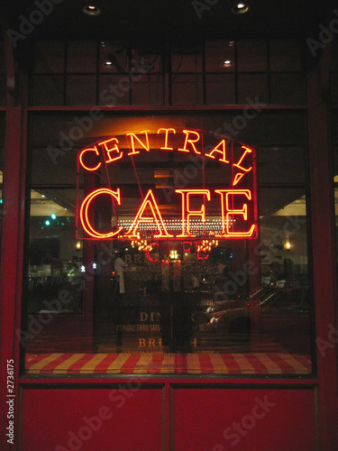 central cafe with flashy light, new york