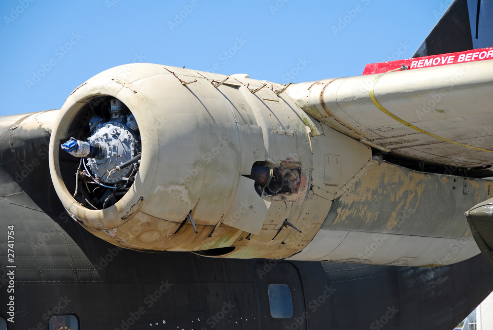 Obraz premium engine of crash landed airplane