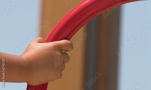 girl climbing at the games