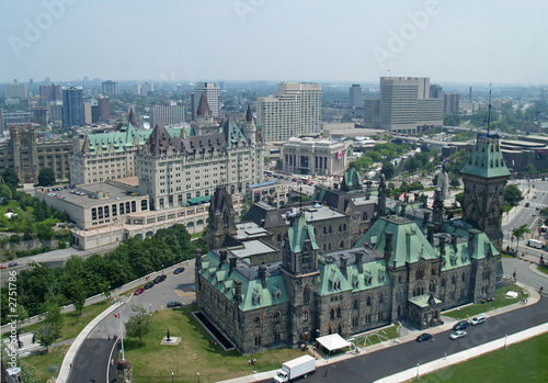 aerial view of government buildings in ottawa