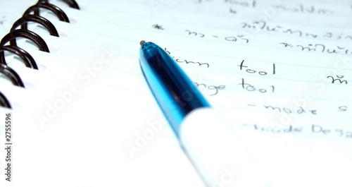 pen on the book