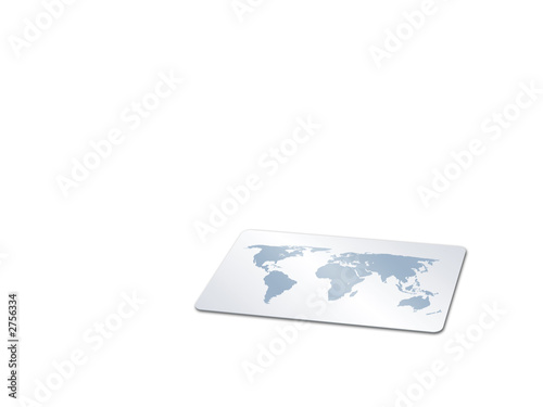 card with world map