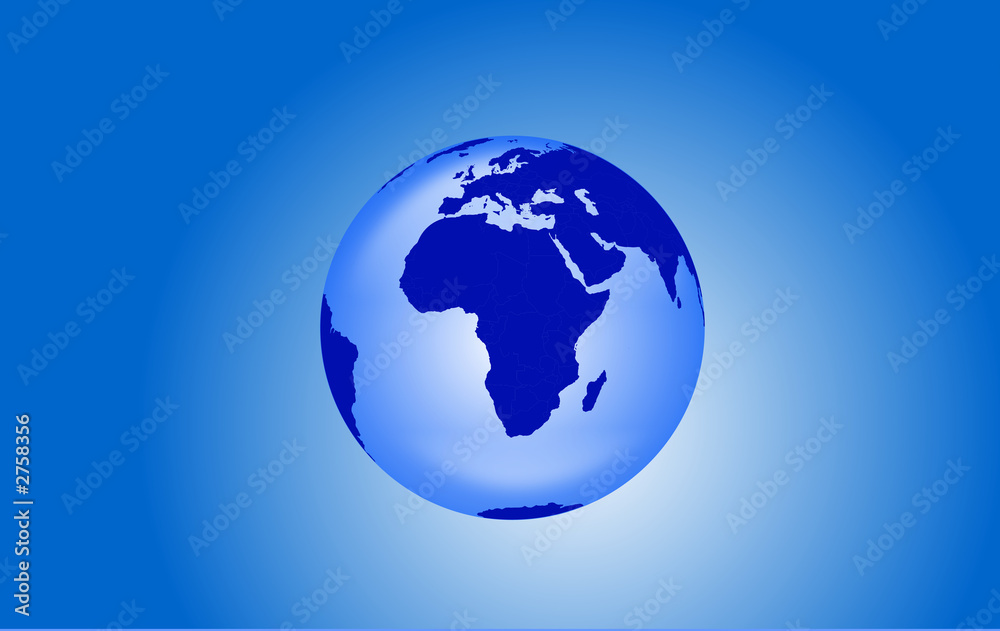 globe with blue background