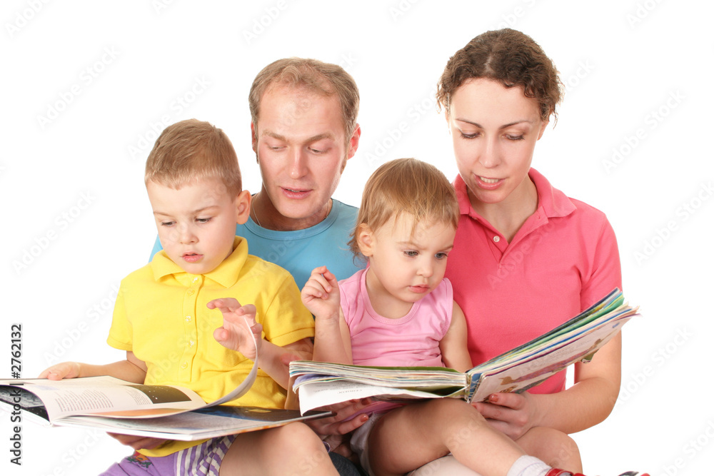 family of four read books family of four read books