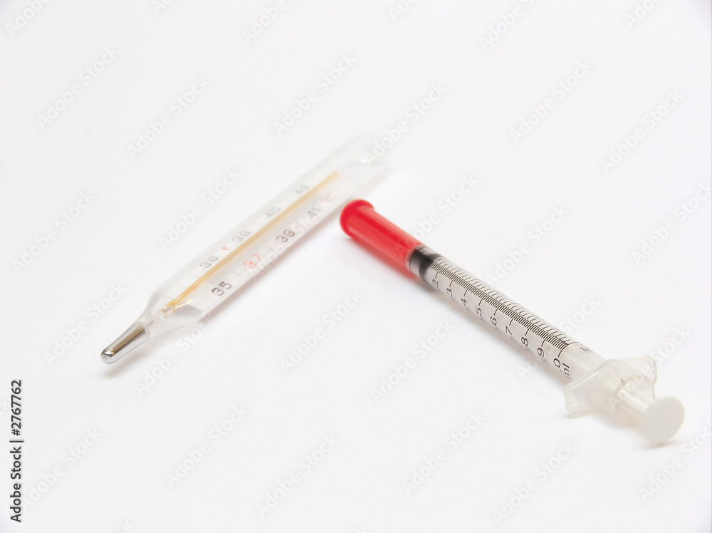 thermometer and syringe thermometer and syringe