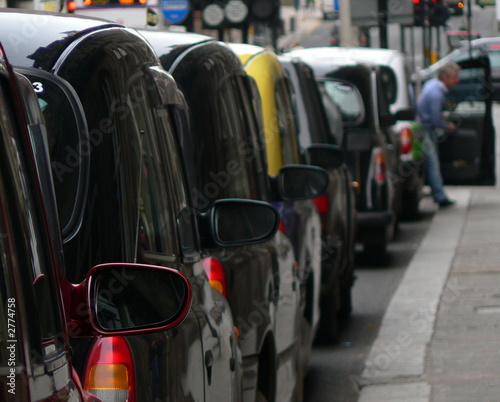 Fotografi taxi rank in glasgow street