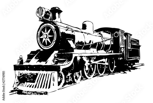 india : old train, illustration, vector
