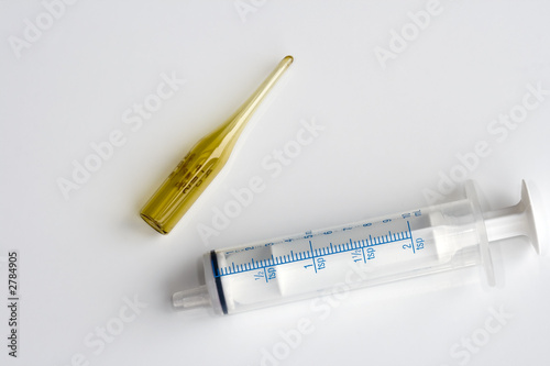 syringe and ampulla