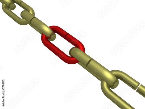 hanging chain. the 3d image.