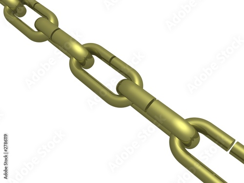 hanging chain. the 3d image.