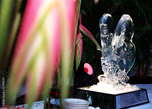 ice scuplture at buffet