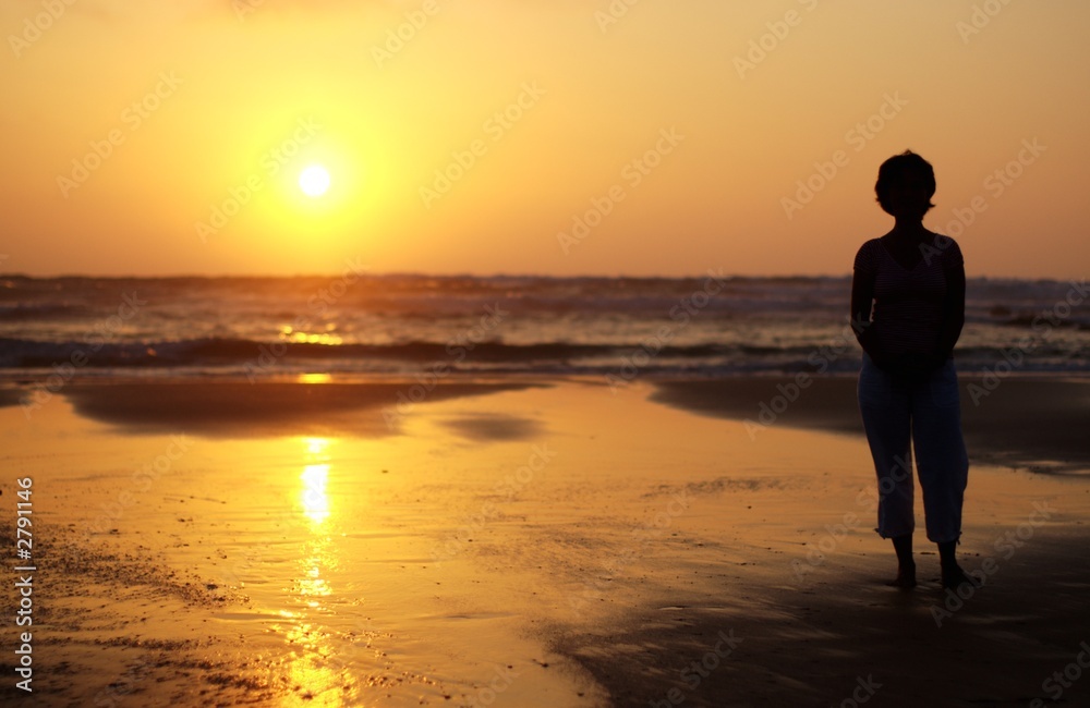 woman in sunset